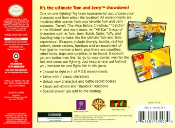 Tom and Jerry in Fists of Furry (USA) box cover back